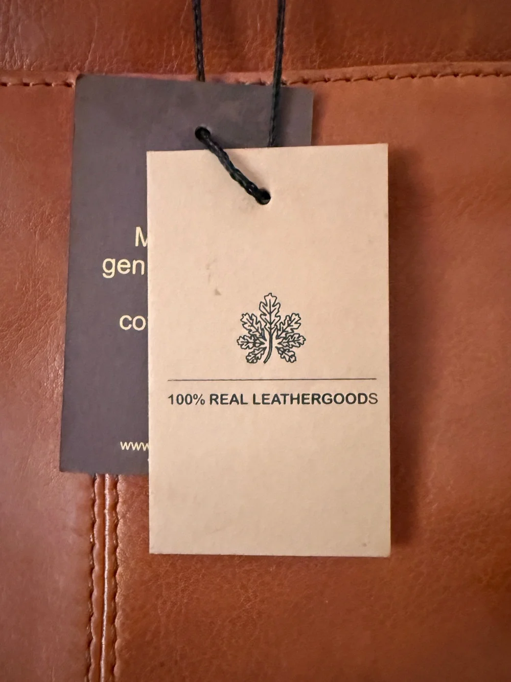 NWT Oak & Tan Genuine Leather Backpack Cognac Brown